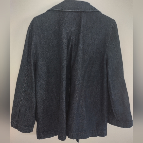 DOUBLE BREASTED DENIM PEA COAT JACKET SIZE XL - Picture 8 of 9